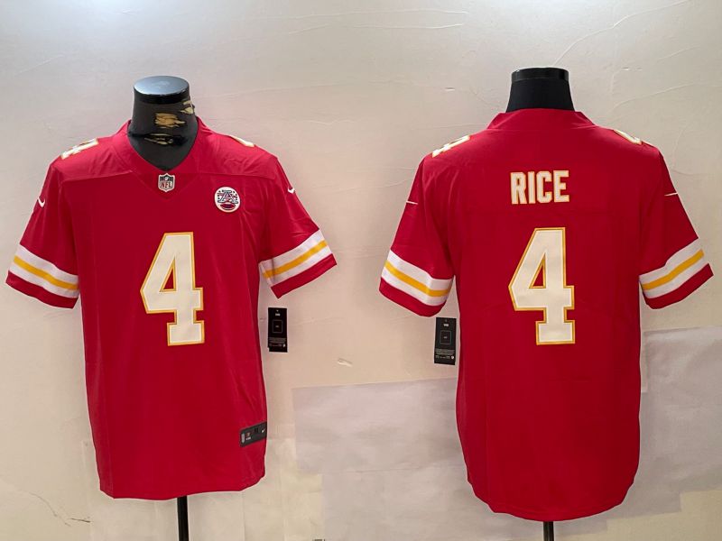 Men Kansas City Chiefs #4 Rice Red 2024 Nike Vapor Limited NFL Jersey style 1->kansas city chiefs->NFL Jersey